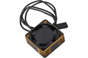EQULUP RC Electric Motor Cooling Fan, 25x25mm Brushless Motor ESC Cooling Fan Aluminium Alloy ESC Motor Cooling Fan for RC Car (Gold)