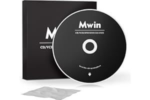 Mwin CD Cleaner Disc for CD Player, Safe and Effective Laser Lens Cleaning Disc with Microfibre Cloth, Lens Cleaner Set for Car and Home CD/VCD/DVD Player
