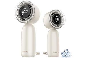 Funme Tragbarer Turbo Handventilator, 3000Akku Einstellbare Geschwindigkeit(1-100),Turbo-Mini-Ventilator,Wiederaufladbarer, Exquisite Muschel