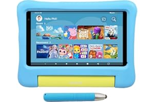 KYASTER Tablet dla dzieci, 7 cali 5G WiFi6 Android 12 tablety dziecięce, Full HD 1920x1200 ekran IPS, 2GB RAM 32GB ROM, kontrola rodzicielska gry aplikacje edukacyjne, EVA Case z rysikiem