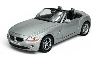 Welly Modell bil kompatibel med BMW Z4 E85 Cabriolet öppen silver 2002–2008 ca 1/24 1:24 metallmodell bil gjutet ny i låda 22517
