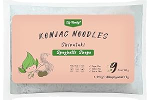 Elf-Family XXXL Pack Gastro de Shirataki Noodles pour les Restaurants - 9kcal, Low Carb, Instant, Pack Familial de Konjac Noodles, Keto, Faible en Calories, Vegan, Sans Gluten -Spaghetti 1.34kg