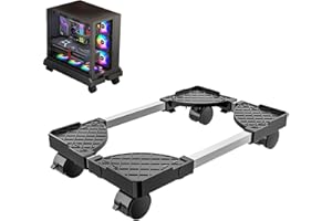 Mujiluxe Soporte de Escritorio para Ordenador, Adecuado para Ordenador de Torre de PC,Carro de CPU Debajo del Escritorio de Gamer, con Ruedas, Color Negro