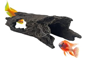 Mascot Pets 26cm Log Drift Wood Cave Fish Tank Hide Artificial Polyresin Aquarium Ornament Aquatic Model Decoration