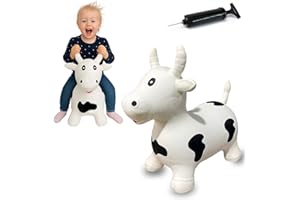 Jamara 460318 Krowa odbijająca się zwierzę, zabawka, biały/czarny
