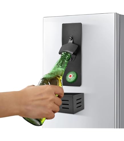 Ouvre-Bouteille 2 En 1 Magnétique Avec Cap Catcher - Décapsuleur Mural Pour Bière Et Vin, Idéal Pour Intérieur Et Extérieur