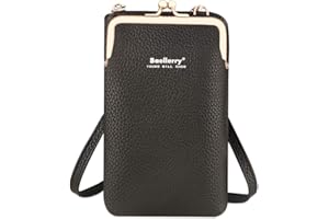 Larber Kleine Handy Umhängetasche PU Leder Geldbörse Damen Brieftasche Crossbody Schultertasche Handytasche mit Kreditkartenfächer Verstellbar Abnehmbar Schultergurt für Handy unter 6.5 Zoll