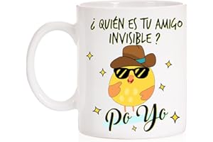 MardeTé Taza ¿ quien es tu amigo invisible? Po Yo. Taza de regalo divertida para felicitar los amigos invisibles