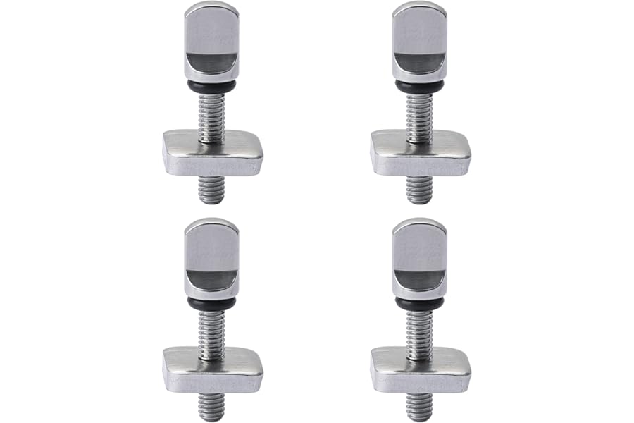 4Pcs Surfboards Fin Screw 316 Stainless Steel Fin Bolt Kit Fin Plate Replacement Accessories for Long Board, Inflatable SUP, Paddle Boards, Silver