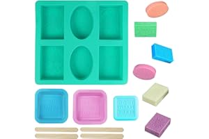 CHENYU Seifen Formen Set Silikon/Wiederverwendbar Seife Selber Machen Formen/Rechtwinklig Oval Seifenform Tortengussformen/Silikonform für Seifenherstellung Muffins Torten