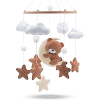 AolKee Baby Mobile Halter 58cm Weiß - Verstellbare Krippen Halterung