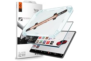 Spigen Glas.tR EZ Fit Verre Trempé pour Tesla Model 3 (2024/2025/2026) / Model Y (Juniper), 15.4 Pouces, Mat, Kit d'installation fourni, Anti-trace de doigt, 9H Protection écran