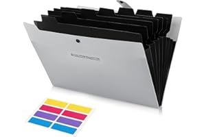 KONVINIT Rozszerzany organizer na dokumenty, format A4, organizer na dokumenty, z 8 kieszeniami na dokumenty, akordeon, do biura, szkoły, domu, szary