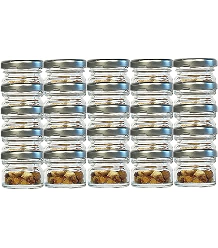 Bocaux En Verre 30 Ml Avec Couvercle à Visser 43 Mm - Lot De 80 (or) - Pour Confitures, Miel, Cosmétiques DIY
