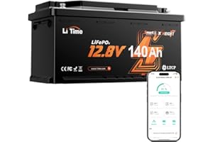 LiTime Batteria Litio LiFePO4 12V 140Ah con Bluetooth, Dimensioni batterie per camper DIN H8 L5 GROUP49, BMS aggiornato da 150A e protezione contro le temperature basse per Caravan, Sistemi Solari
