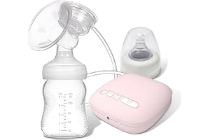 Mumoo Bear Electric Breast Pump, Portable Breast Feeding Pump Nursing Breast Massage With 2 Modes And 9 Suction Levels, Bpa Free Single Breast Milk Pump (Pink)
