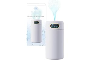 PureAire Cool Mist Humidifier for Bedroom Home Office Diffusers For Home LED Ultrasonic Air Humidifier 800ml Water Tank USB (White) Air Diffuser Scent Baby Nursery