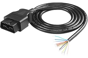 CERRXIAN OBD2 OBDII Conector Macho de 16 Pines a Cable Flexible Abierto, Cable de Repuesto de extensión de diagnóstico OBD de 5 pies y 1,5 m para Bricolaje de vehículos
