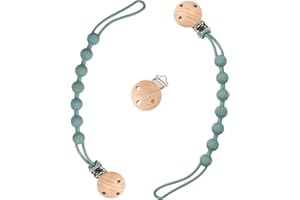 XEANCO Dummy Clip, Silicone Dummy Clip Boys 2 Pack, Pacifier Clips, Keep Pacifiers Clean and Secure, Chains Clips, Dummy Clips Girl, Mam Dummy Clips & Dummy Holder Soft and Flexible as Hairs