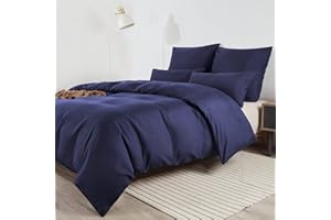 Soifox Pościel 180 x 200 cm, niebieska, z mikrofibry, nie wymaga prasowania i nie gniecie się, poszewka na kołdrę 180 x 200 cm, zestaw 2 poszewek na poduszkę 80 x 80 cm, pościel z zamkiem