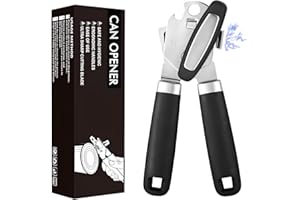 AHDXKUE Tin Opener Can Opener Manual, Stainless Steel Tin Openers That Work, Can Opener Heavy Duty with Soft Grips Sharp Cutting Blades for Work，Kitchen