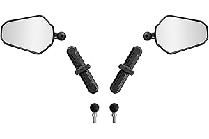 SIMDA PRO Uniwersalne lusterko motocyklowe 360 ze znakiem kontrolnym E24 – regulowane enduro do quadów i motocykli, kompatybilne ze śrubami M8/M10 o średnicy 22 mm – idealne do motocykli ulicznych i terenowych