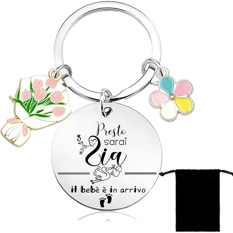 Portachiavi Per Zia In Acciaio Inossidabile - Regalo Speciale Da Nipote, Per Natale, Compleanno, Festa Della Mamma, Argento