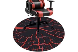 SHACOS Tappeto Rotondo per Sedia Ufficio Gaming 120cm Tappetino per Pavimenti Duri Antiscivolo Tappetino di Protezione Per Pavimenti Nero Tappetino per Sedia da Ufficio per Parquet e Pavimenti Duri