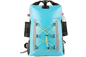 Icegrey Bolsa Estanca Bolsa Impermeable de Gran Capacidad con Diseño de Gota de Lluvia Reflectante y Mochila con Doble Correa para el Hombro para Canotaje, Rafting, Natación Azul 30L