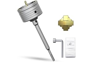 METOTY Couronne de forage creuse - 100 mm - Avec adaptateur SDS Plus - 220 mm - Pour maçonnerie, brique, béton, ciment, pierre