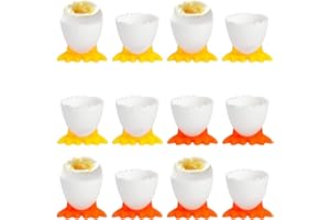 WideSmart Set di 12 portauovo in silicone, portauova, porta uova, porta uova, divertente, set di portauova, pochierer, in silicone, da cucina, portauovo bollito