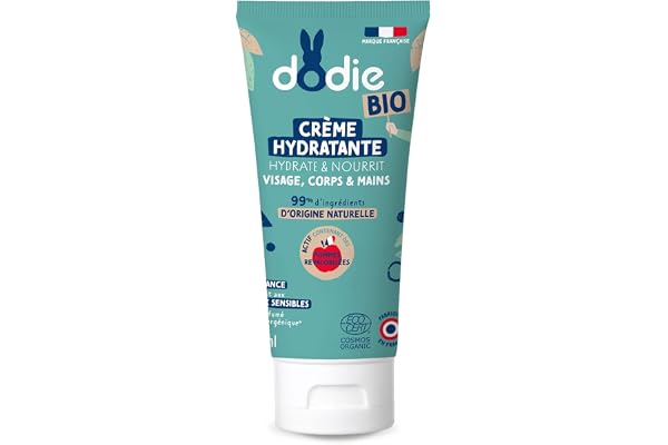 DODIE Crème Hydratante Bio - visage, corps et mains - dès la naissance - 75ml