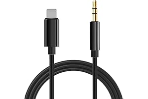 La Brodée Aux Cable for iPhone in Car, Headphones Aux Cord for Car/Headphone/Home Stereo/Speaker, 3.5mm Aux Cable Compatible with iPad/iPod/iPhone 11/12/13/14/Pro/Xs/XR/X/8/7- Black
