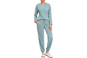Demegimi Chándal para Mujer de Algodón para Invierno 2pc Deportivo Tracksuit Sudaderas Manga Larga y Pantalones Casual Completo Traje Deportivos para Otoño e Invierno