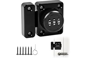 DUOZOANZ Chiavistello Porta a Combinazione a 3 Cifre Chiavistello Serrature con Combinazione Piccolo Chiusura Porta per Porte Scorrevole Interna Armadietto, Nero