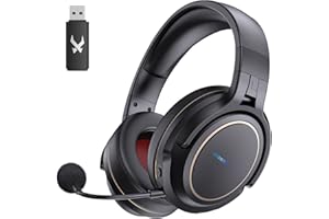 NUBWO XIBERIA - Cuffie da gioco wireless per PS4 PS5 PC, cuffie wireless con microfono per cancellazione del rumore sopra auricolari, audio surround 3D per computer portatile