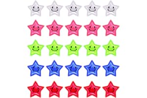 Belvanr Réflecteurs à Rayons Vélo 25 Pièces Rayons de Vélo Clips de Rayons de Vélo Étoilés Perles Décoration Vélo Star Clip de Vélo Réfléchissant Clicker Coloré Clips de Décoration de Vélo de Nuit