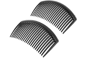 TOSSPER 2PCS Plastique Noir 20 Dents Peigne Coiffure Pince à Cheveux pour Les Dames
