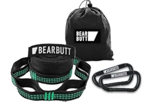 Bear Butt Kodiak Hammock Straps For Trees - 20 Feet Long Hammock Tree Straps - 40 Combined Loops - Holds 1000 Pounds - Camping Hammock Straps - Hammock Tree Straps With Carabiner - Hammock Accessories