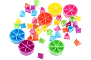 SM SunniMix Pack de 42 Pièces Pièces de Jeux de Poursuite Triviale des Coins de pour Les Fractions Mathématiques