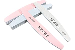 Jsdoin Lot de 6 limes à ongles professionnelles double face 100/180 et 180/240 Grit Emery Board Outils de manucure pour le toilettage et le coiffage des ongles
