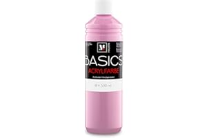 M MALVERK Malverk Basics® - je 500ml hochwertige Acrylfarbe | Malfarbe | Made in France | auch geeignet für Acryl Pouring | schnell trocknend | wasserfest und lichtecht | auf Wasserbasis | Pastell Rosa