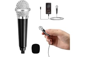Jinlaili Mini Microphone - Portable Karaoke Vocal Mic With 3.5 mm Universal Cable, Metal Wired Handheld for Mobile Phone, Laptop, Notebook