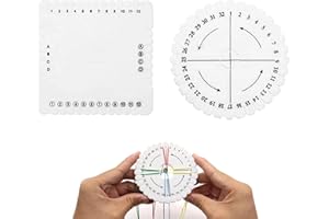 Gruvox 2 PCS Kumihimo Disks Set Round and Square Kumihimo Disks Bracelet Braiding Tool Macrame Board Handmade Weaving Disk for Craft Lovers Handmade DIY Bracelet Jewelry Knitting Tool