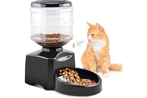 Pawmate Mangeoire Automatique pour Chat avec minuterie Transparente Uniquement pour Aliments secs, 1 à 4 Repas par Jour, enregistreur Vocal 10 s pour Animaux de Petite et Moyenne Taille