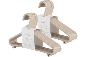 3 Sprouts - Ceintres pour Enfant - Ceintres Bébé - Cintres en Plastique Durable en Paille de blé pour Enfants et Tout-Petits – Lot de 30 - Beige
