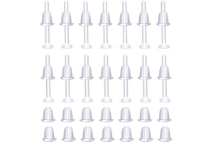 KINBOM 100 paia Orecchini in Plastica, ferma orecchini in silicone, base per orecchini, Schienali Orecchini Earring Backs Trasparenti per Sport Donne Uomini Orecchini Fai Da Te,3mm Testa piatta