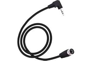 YARCHONN 5 broches MIDI DIN câble à 90 degrés 1/8 pouces 3.5mm TRS mâle Stéréo Angle Droit Jack Plug Câble Audio pour Haut-parleur Amplificateur HiFi Soundsystems-1.5M /4.9FT (TRS to Midi Mâle)