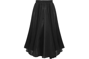 Ranshee Kids Girls Long Full Circle Ballroom Skirts Spanish Flamenco Belly Cha Cha Latin Rumba Samba Dance Maxi Skirts