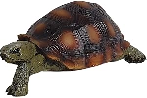 Bambelaa! Statuetta a forma di tartaruga da giardino, grande per interni ed esterni, 15 x 9 x 6 cm, verde, marrone